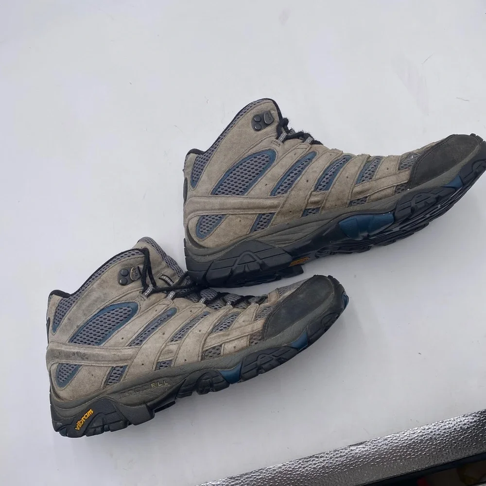 Merrell Moab 2 Mid Ventilator Hiking Boots Men 11 Walnt Grey J42485 Vibram Trail
